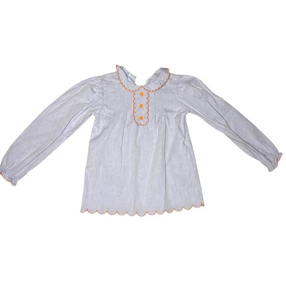 bella bliss Other - BELLA BLISS Long Sleeve Pima Scallop Collar Long Sleeve Blouse Size 8